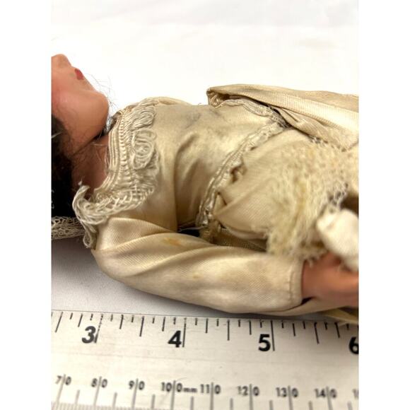 Vintage Bisque Bride Doll 11" Brunette Blue Eyes 1930s-1940s RARE - Picture 8 of 16